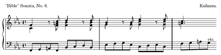 "Bible" Sonata, No. 6. Kuhnau.