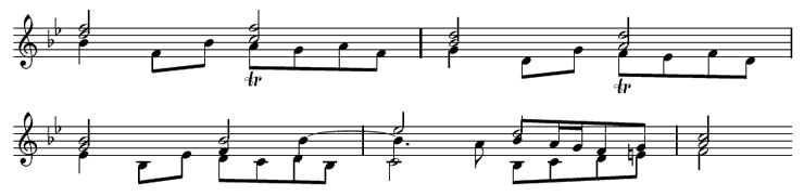 Vivace movement in Kuhnau's 6th Sonata